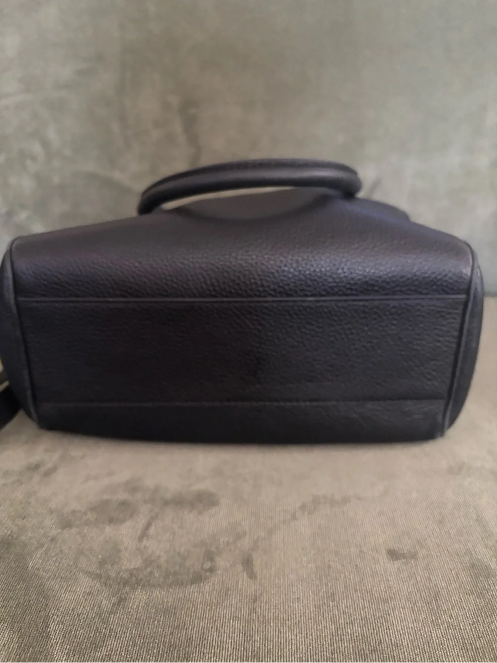 kate spade Black Pebbled Leather Satchel with Gold Logo